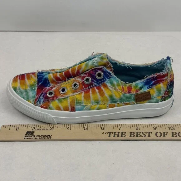 Blowfish Malibu Womens Size 8 Rainbow Tie Dye Play Sneakers Slip On Canvas - Picture 12 of 12